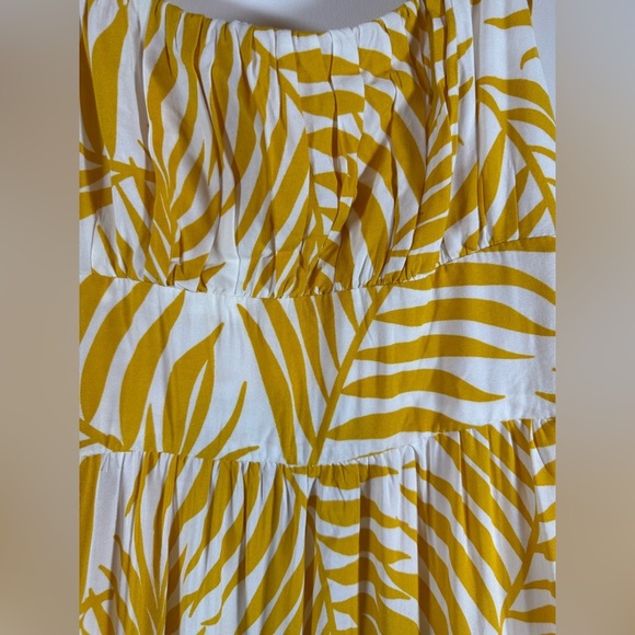 Ivy Street Boutique White Mustard woman Summer dress Sleeveless Sz M - Picture 3 of 15